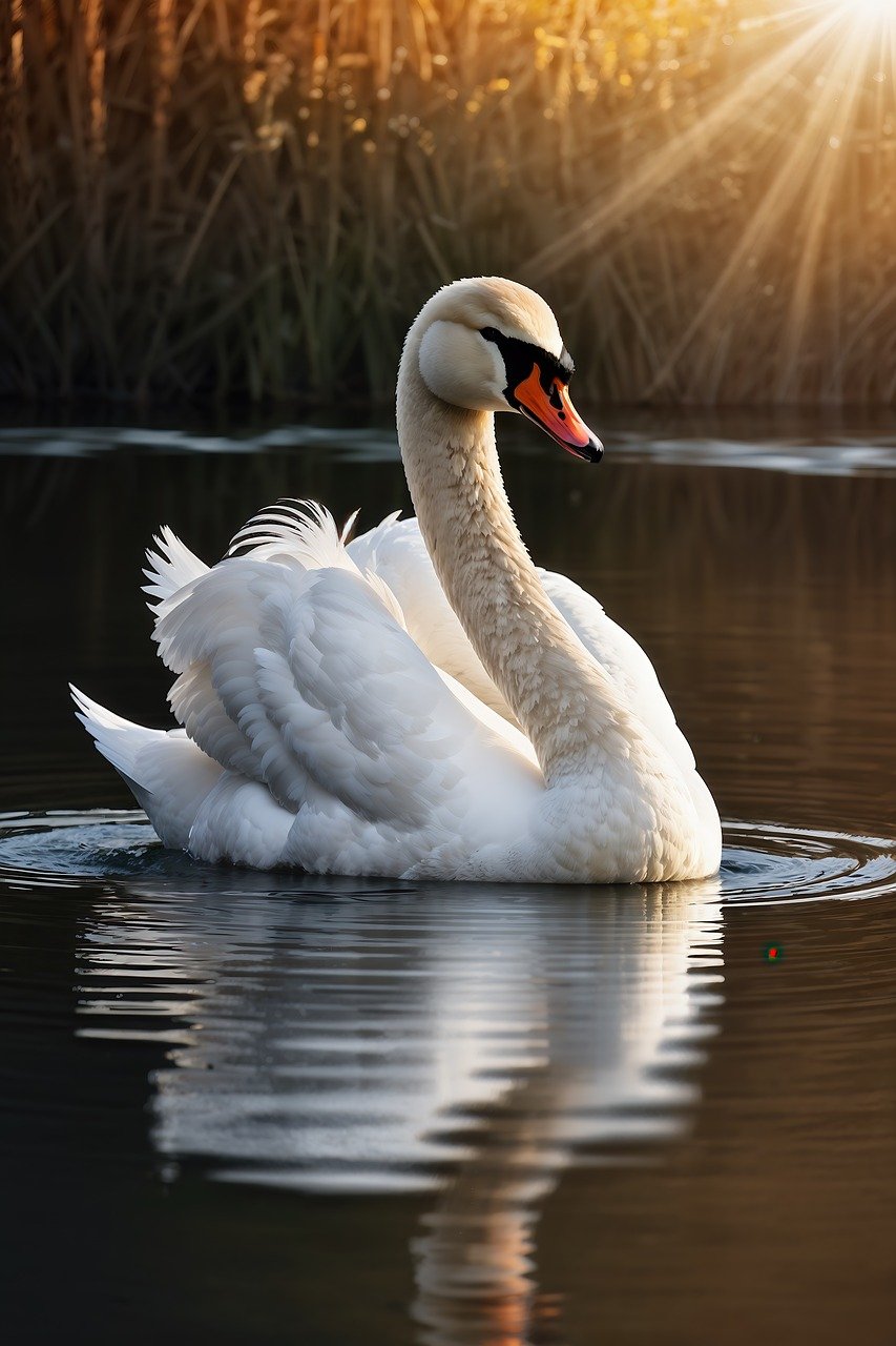 swan, bird, animal